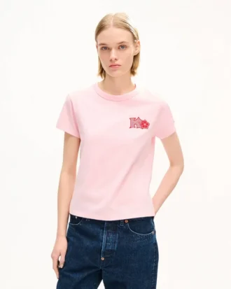 Camiseta pequeña ajustada de algodón con el emblema «Kenzo Paris» bordado