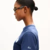 Camiseta pequeña ajustada de algodón con el emblema «Kenzo Paris» bordado Camiseta pequeña ajustada de algodón con el emblema «Kenzo Paris» bordado