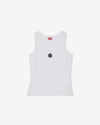 Camiseta sin mangas bordada «Boke Flower 2.0» de algodón