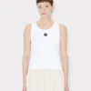 Camiseta sin mangas bordada «Boke Flower 2.0» de algodón
