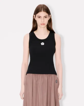 Camiseta sin mangas bordada «Boke Flower 2.0» de algodón