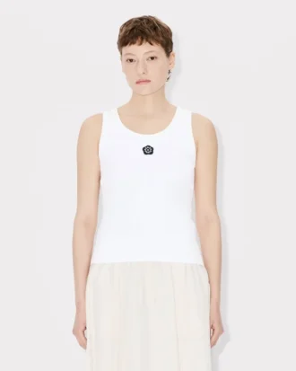 Camiseta sin mangas bordada «Boke Flower 2.0» de algodón