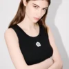 Camiseta sin mangas bordada «Boke Flower 2.0» de algodón