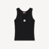 Camiseta sin mangas con bordado «Boke Flower 2.0» en mezcla de viscosa