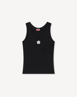 Camiseta sin mangas con bordado «Boke Flower 2.0» en mezcla de viscosa