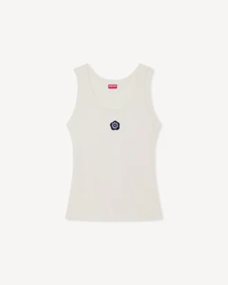 Camiseta sin mangas con bordado «Boke Flower 2.0» en mezcla de viscosa