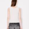 Camiseta sin mangas con bordado «Boke Flower 2.0» en mezcla de viscosa