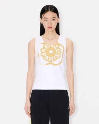 Camiseta sin mangas de canalé «Boke Flower 2.0»