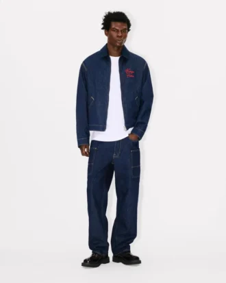 Chaqueta acolchada de estilo workwear en denim japonés
