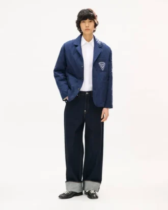 Chaqueta acolchada de estilo workwear «Kenzo Badges» en cupro