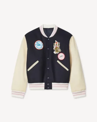 Chaqueta blusón universitaria oversize de lana «Kenzo Badges»
