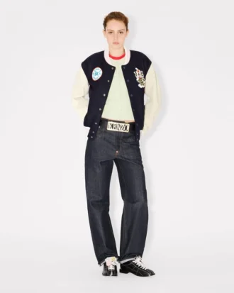 Chaqueta blusón universitaria oversize de lana «Kenzo Badges»