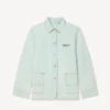 Chaqueta de trabajo bordada «Boke Flower» en denim japonés