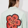 Chaqueta de trabajo bordada «Boke Flower» en denim japonés