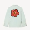 Chaqueta de trabajo bordada «Boke Flower» en denim japonés