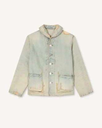 Chaqueta de trabajo tipo chal en denim japonés
