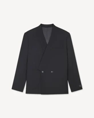 Chaqueta kimono entallada de lana virgen