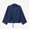 Chaqueta kimono ligera de lana virgen