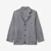 Chaqueta ligera de trabajo «Kenzo Tulip» en denim de lino mezclado lavado Chaqueta ligera de trabajo «Kenzo Tulip» en denim de lino mezclado lavado