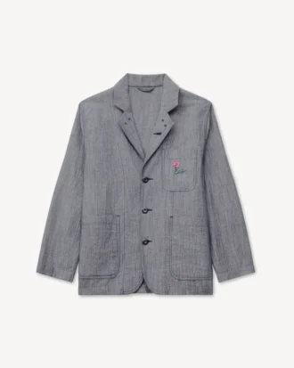 Chaqueta ligera de trabajo «Kenzo Tulip» en denim de lino mezclado lavado