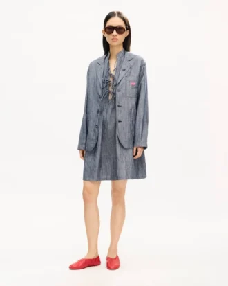 Chaqueta ligera de trabajo «Kenzo Tulip» en denim de lino mezclado lavado