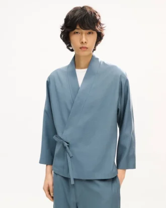 Chaqueta tipo kimono de viscosa y lana