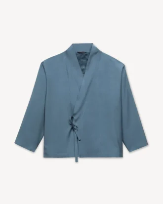 Chaqueta tipo kimono de viscosa y lana