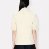 Chaqueta tipo peacoat de manga corta abullonada en lana virgen Chaqueta tipo peacoat de manga corta abullonada en lana virgen