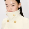 Chaqueta tipo peacoat de manga corta abullonada en lana virgen Chaqueta tipo peacoat de manga corta abullonada en lana virgen