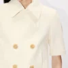 Chaqueta tipo peacoat de manga corta abullonada en lana virgen Chaqueta tipo peacoat de manga corta abullonada en lana virgen