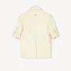 Chaqueta tipo peacoat de manga corta abullonada en lana virgen Chaqueta tipo peacoat de manga corta abullonada en lana virgen