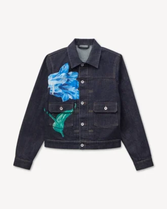 Chaqueta trucker plisada «Kenzo Tulip» en denim japonés