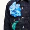 Chaqueta trucker plisada «Kenzo Tulip» en denim japonés Chaqueta trucker plisada «Kenzo Tulip» en denim japonés