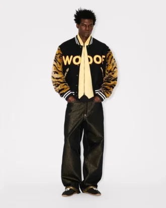 Chaqueta universitaria unisex estampada «Kenzo Tiger» en lana virgen