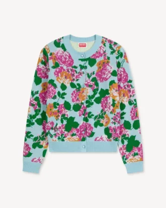 Cárdigan adornado con motivos florales «Kenzo» en algodón y lana