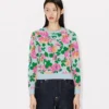 Cárdigan adornado con motivos florales «Kenzo» en algodón y lana Cárdigan adornado con motivos florales «Kenzo» en algodón y lana