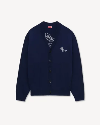 Cárdigan bordado «Kenzo Tulip» de lana y algodón