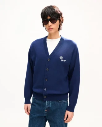 Cárdigan bordado «Kenzo Tulip» de lana y algodón