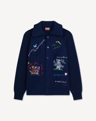 Cárdigan con adornos «Kenzo Cartoon» de lana y algodón
