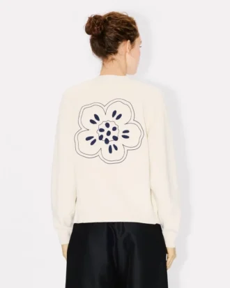 Cárdigan de lana con bordado «Boke Flower»