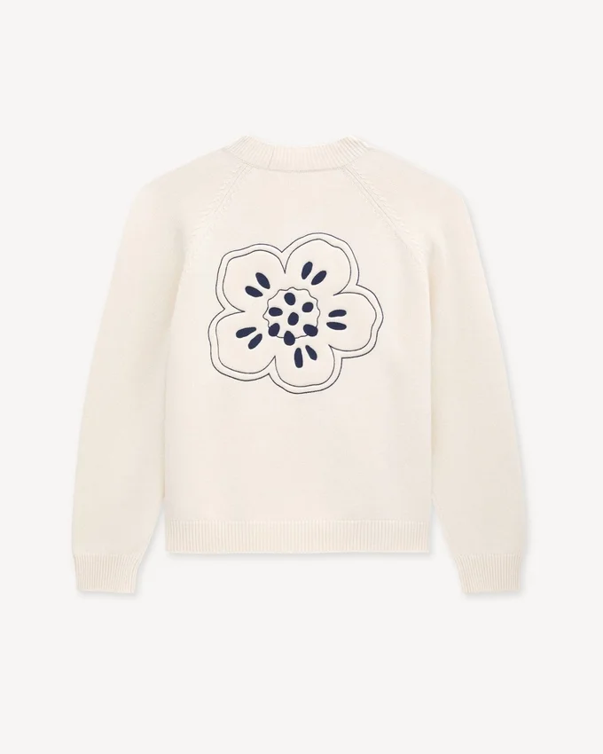 Cárdigan de lana con bordado «Boke Flower» Cárdigan de lana con bordado «Boke Flower»