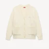 Cárdigan de punto suelto con bordado «Kenzo Signature» en algodón y lana Cárdigan de punto suelto con bordado «Kenzo Signature» en algodón y lana