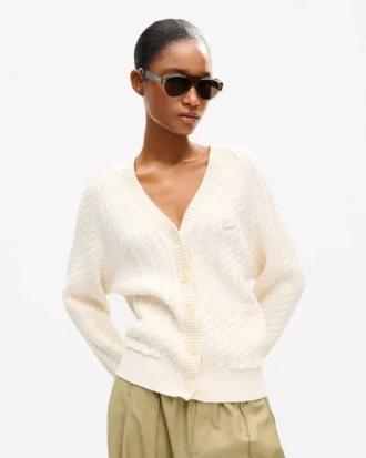 Cárdigan de punto suelto con bordado «Kenzo Signature» en algodón y lana