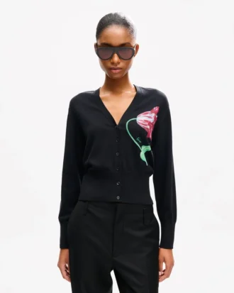 Cárdigan «Kenzo Tulip» de algodón y lana