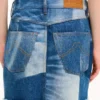 Falda corta de patchwork en denim japonés