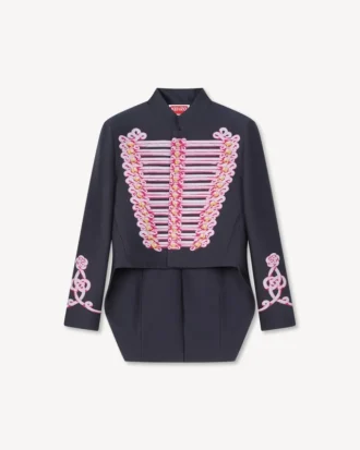 Frac de jacquard «Trompe L’œIl» de Kenzo en mezcla de lana y algodón