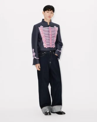 Frac de jacquard «Trompe L’œIl» de Kenzo en mezcla de lana y algodón