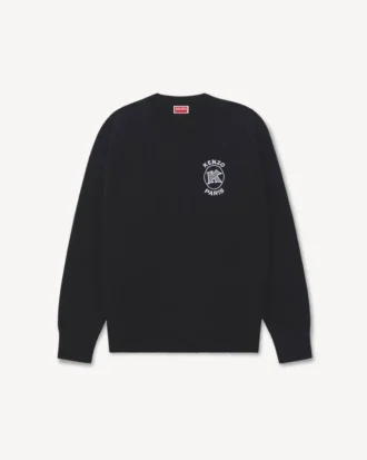 Jersey de algodón bordado con el emblema de Kenzo Paris