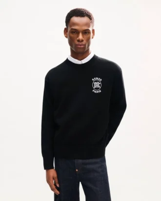 Jersey de algodón bordado con el emblema de Kenzo Paris