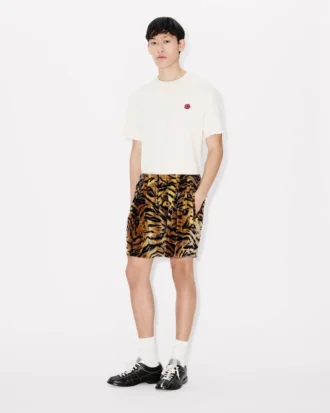 Pantalones cortos deportivos «Kenzo Tiger» en jacquard de terciopelo